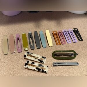 Nat + Noor Hair Clip Lot of 17 Clips & Barrette Tortoise Shell Assorted Colors